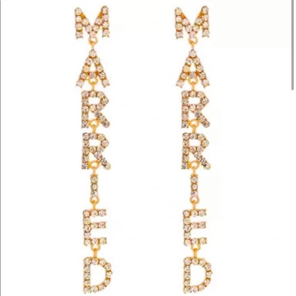 Dramatic “Married” earrings